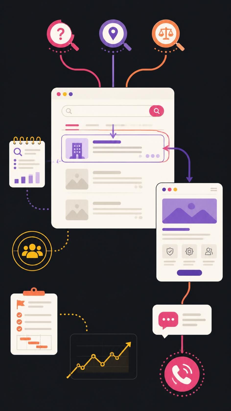 Search engine marketing services turning customer searches into landing page visits, calls and enquiries